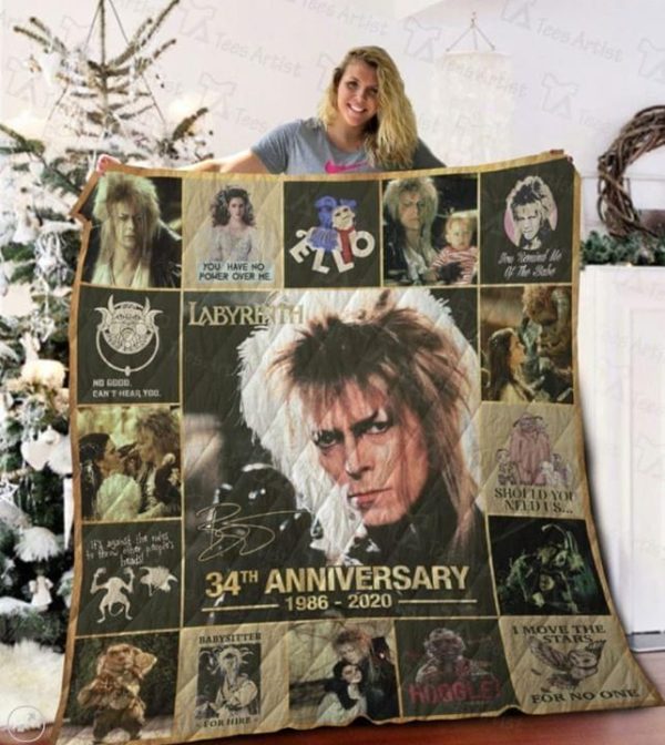 labyrinth 34th anniversary signed quilt blanket quilt blanket Apparel