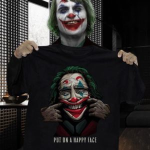 put on a happy face joker joaquin phoenix t shirt Apparel
