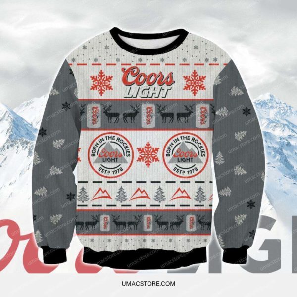 Coors Light 3D Printed Ugly Christmas Sweatshirt Apparel