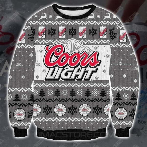 Coors Light 3D Printing Christmast Sweater Apparel