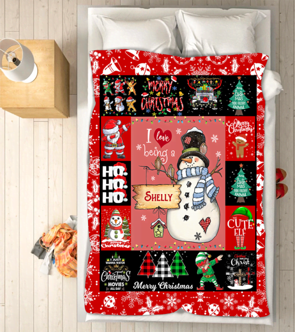 Christmas Blanket I Love Being A Shelly Merry Christmas Blankets Apparel