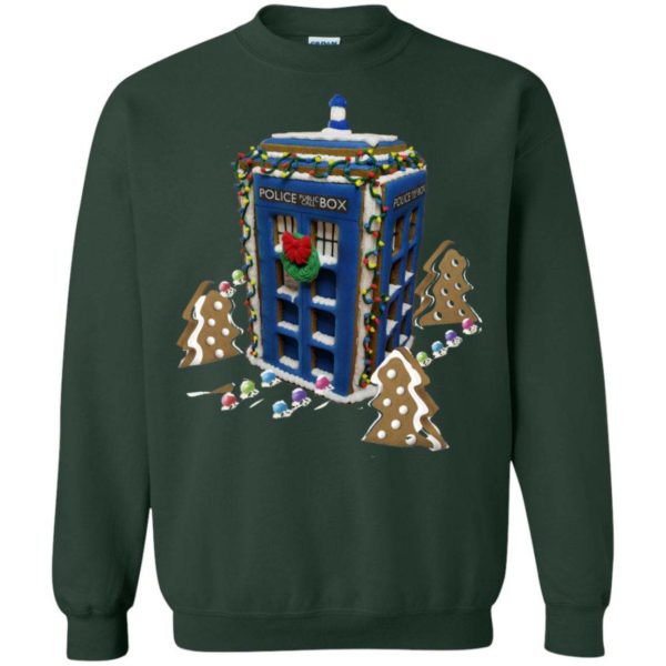 Doctor Who Gingerbread Tardis Ugly Christmas Sweater Apparel