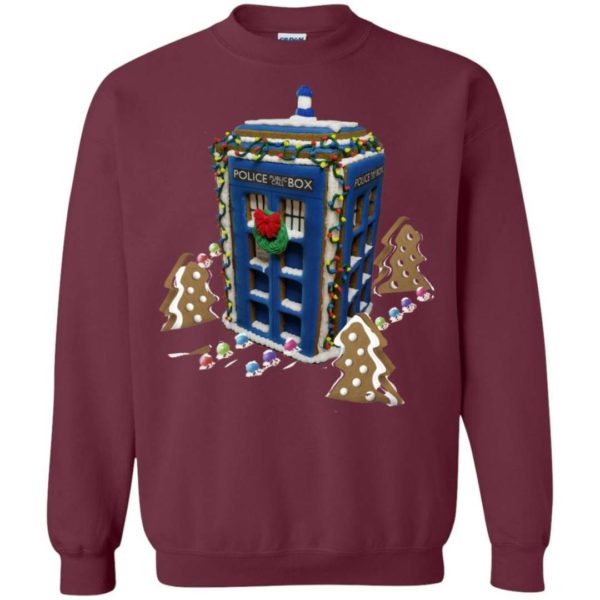 Doctor Who Gingerbread Tardis Ugly Christmas Sweater Apparel