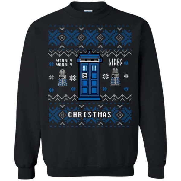 Doctor Who Wibbly Wobbly Ugly Christmas Sweater Apparel