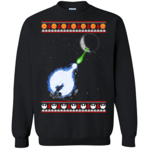 Dragon Ball and Star Wars Goku Kamehameha Death Star Ugly Christmas Apparel