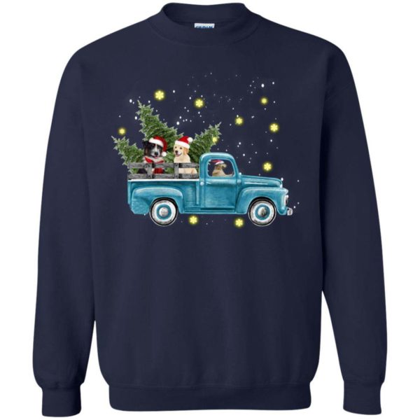 Dogs Driving Christmas Car Sweater Apparel