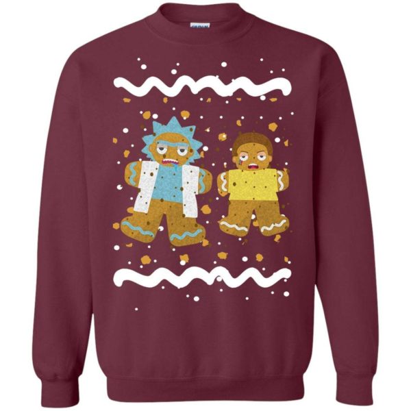 Gingerbread Rick and Morty Ugly Christmas Sweater Apparel