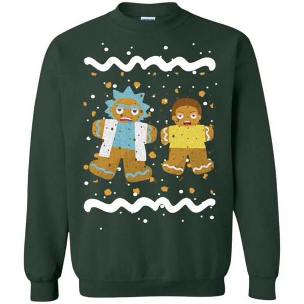 Gingerbread Rick and Morty Ugly Christmas Sweater Apparel