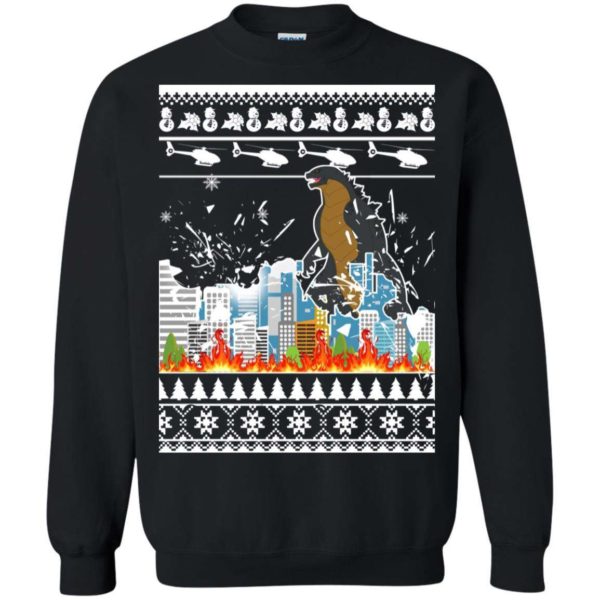 Godzilla Christmas sweater Apparel