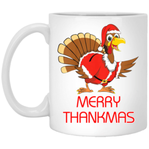 Funny Merry Thanksmas Thanksgiving Christmas Mug Apparel