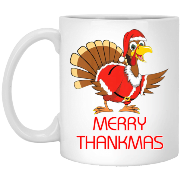 Funny Merry Thanksmas Thanksgiving Christmas Mug Apparel
