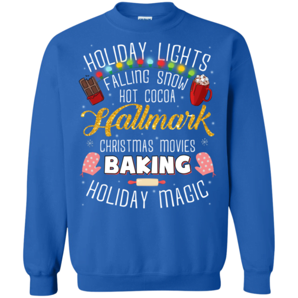 Holiday Lights Falling Snow Hot Cocoa Hallmark Christmas movie Sweatshirt Apparel