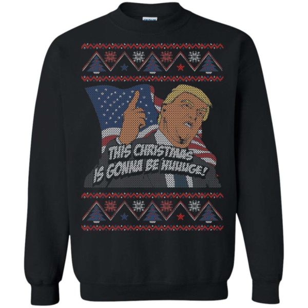 Huuuge Xmas Donald Trump Ugly Christmas Sweater Apparel