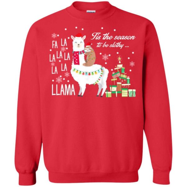 Llama Tis the season to be slothy Christmas sweater Apparel