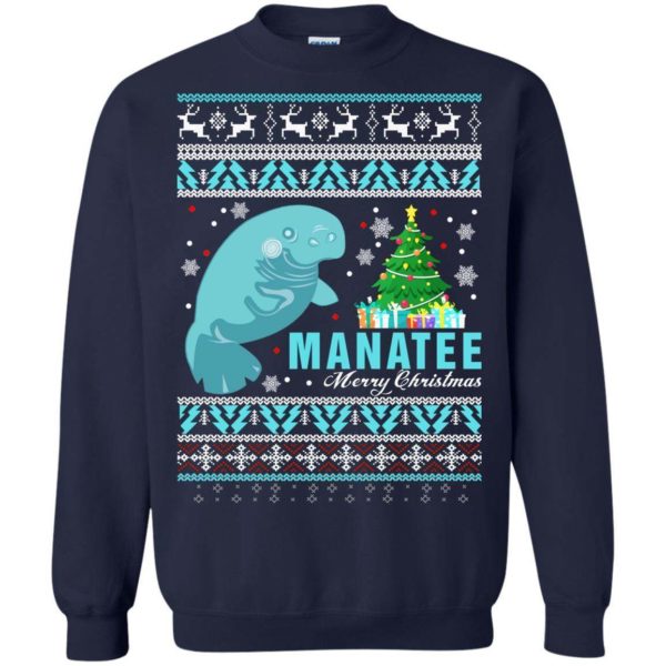 Manatee Christmas sweater Apparel