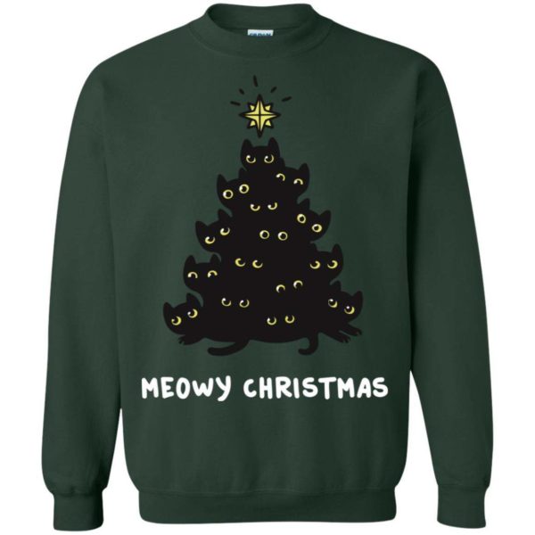 Meowy Christmas Tree sweater Apparel