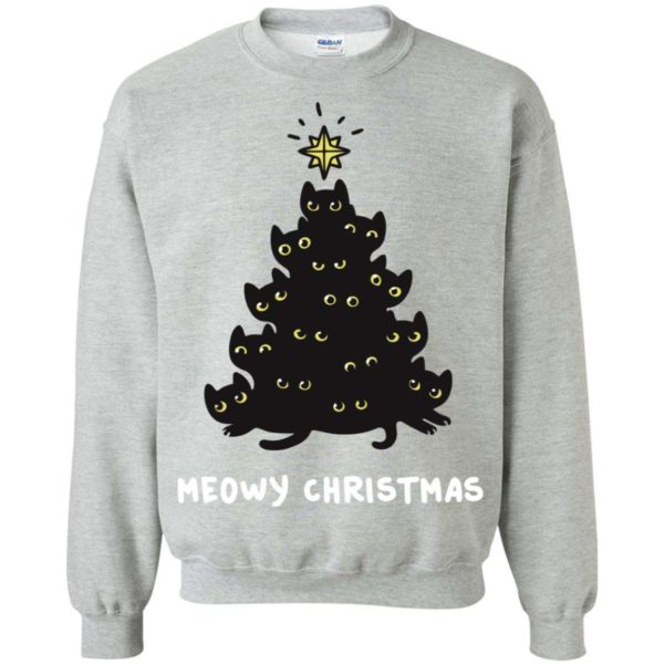 Meowy Christmas Tree sweater Apparel