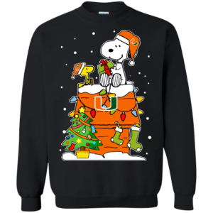 Miami ( FL ) Hurricanes Ugly Christmas Sweaters Snoopy Woodstock Sweatshirt Apparel
