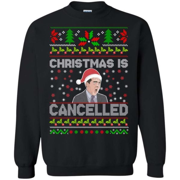 Michael scott Christmas is cancelled sweater Apparel