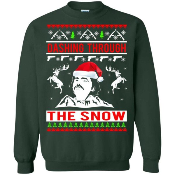 Narcos dashing through the snow Christmas sweater Apparel
