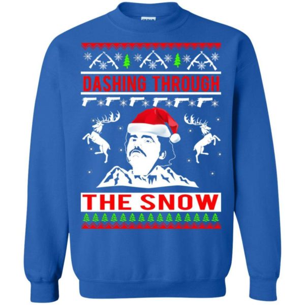 Narcos dashing through the snow Christmas sweater Apparel
