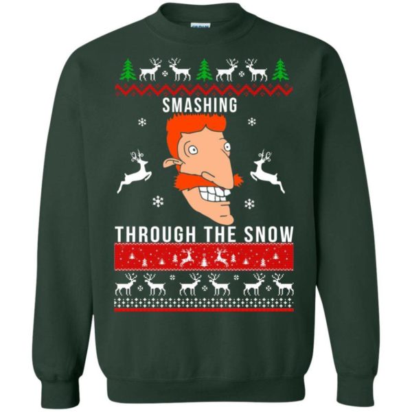 Nigel Thornberry Smashing through the snow Christmas sweater Apparel