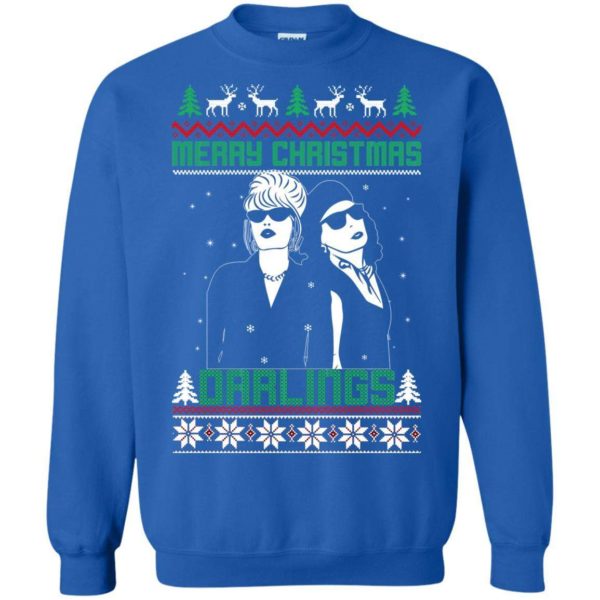 Patsy and Edina Merry Christmas darlings ugly sweater Apparel
