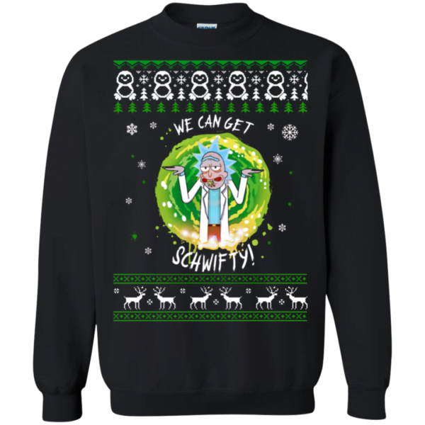 Rick and Morty WE CAN GET SCHWIFTY UGLY CHRISTMAS SWEATER Apparel