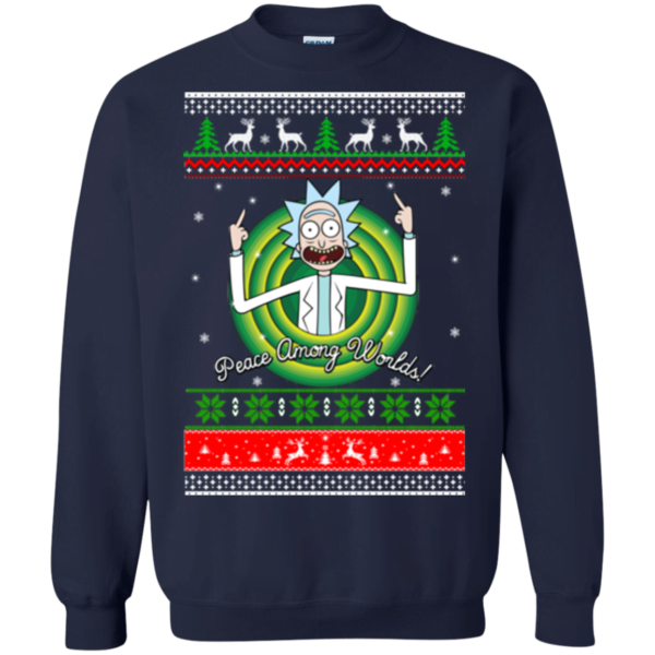 Rick and Morty Christmas Peace Among Worlds Sweater Apparel