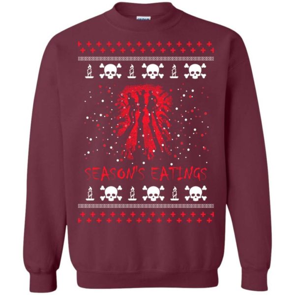 Seasons Eatings Zombie Ugly Christmas Sweater Apparel