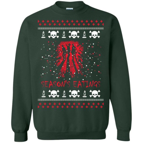 Seasons Eatings Zombie Ugly Christmas Sweater Apparel