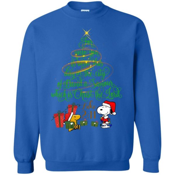 Snoopy for unto you is born this day in the city of david Christmas Apparel