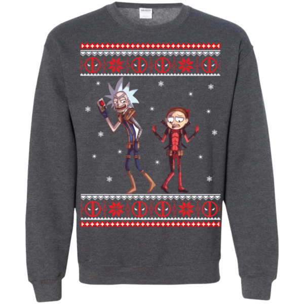 Rick and Morty X Cable And Deadpool Christmas Sweater Apparel