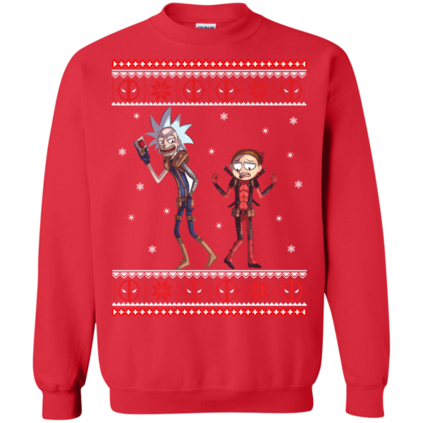 Rick and Morty X Cable And Deadpool Christmas Sweater Apparel