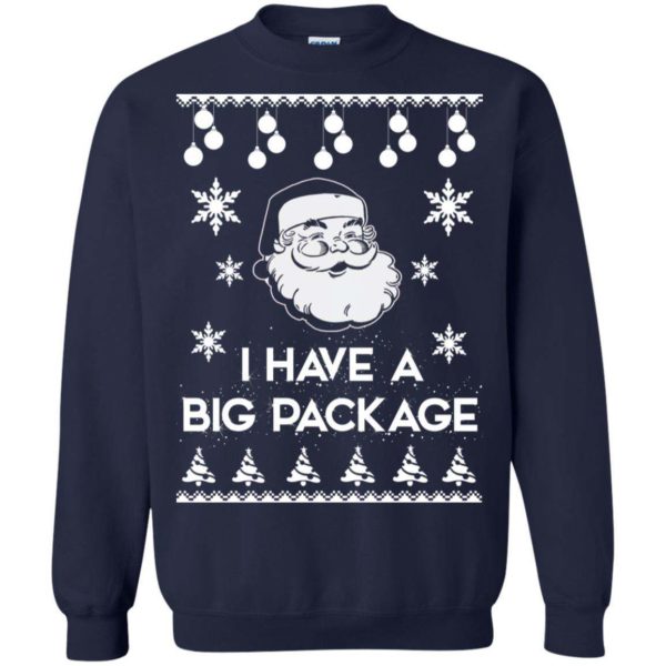 Santa I have a big package Christmas sweater Apparel