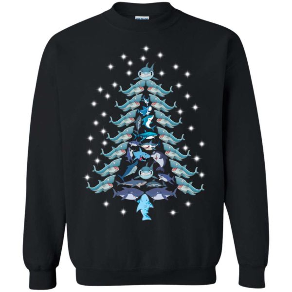 Shark Christmas Tree sweater Apparel