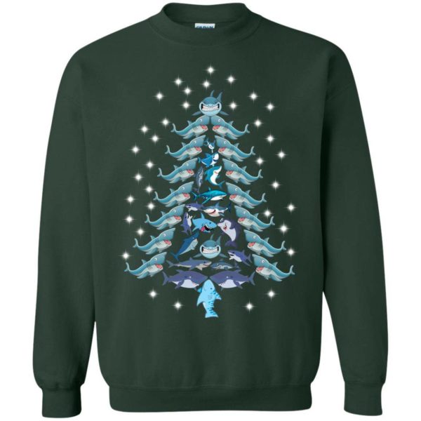 Shark Christmas Tree sweater Apparel