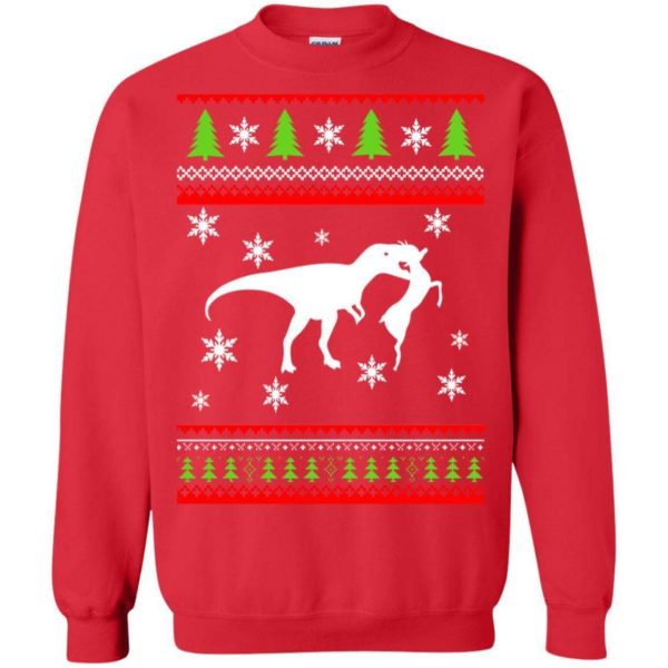 T Rex Attack Reindeer Christmas sweater Apparel