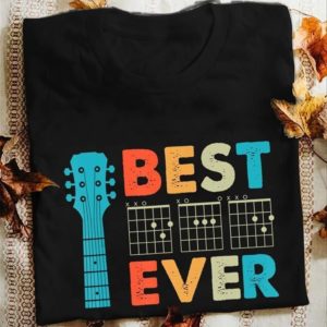 best dad ever guitar chords retro t shirt Apparel