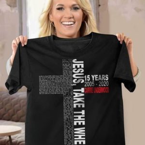 Carrie underwood jesus take the wheel lyric jesus cross typography t shirt Apparel