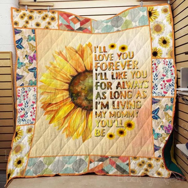 Sunflower I Love You Mom I Love You Forever Blanket Apparel
