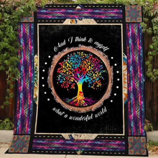 And I Think To My Self What A Wonderful World Blanket Apparel