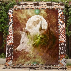 Two Wolves And The Moon Quilt Blanket 35+ Customer Reviews Apparel