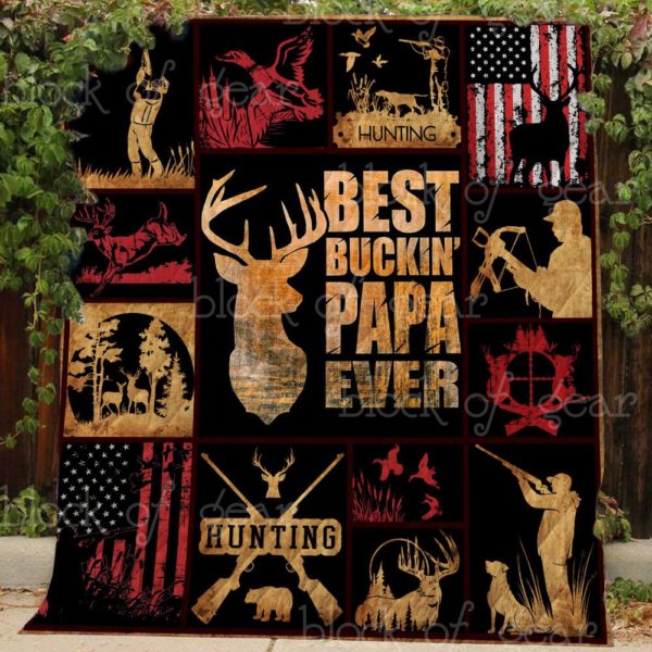 Hunting Best Bucking' PaPa Ever Blanket Apparel
