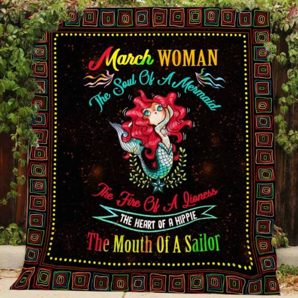 March Woman The Soul Of A Mermaid Blanket Apparel