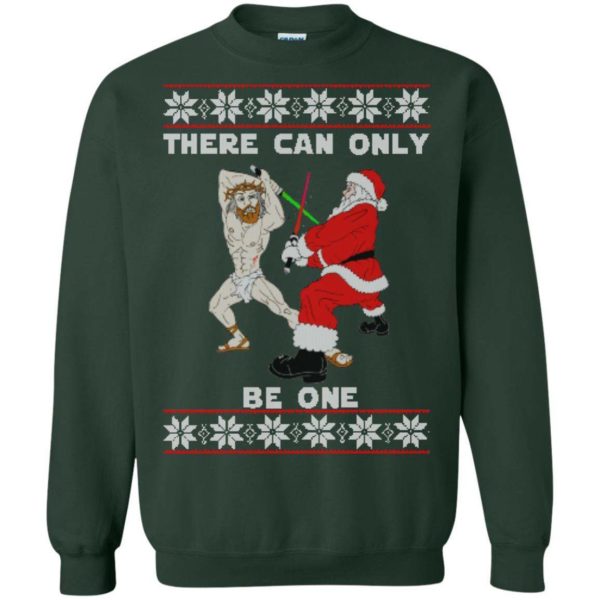 There can only be One Jesus vs Santa Christmas sweater Apparel