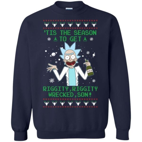 Tis Season To Get Riggity – Rick and Morty Christmas Sweaters Uncategorized