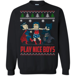 Ugly Christmas Sweaters Batman Superman Wonder Woman sweater Apparel