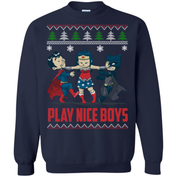 Ugly Christmas Sweaters Batman Superman Wonder Woman sweater Apparel