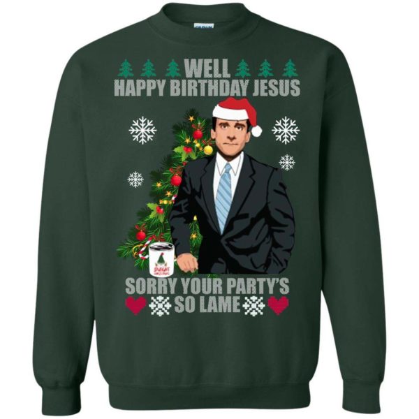 The Office Michael – Well Happy Birthday Jesus – Sorry Your Party So Lame Christmas Sweater Uncategorized